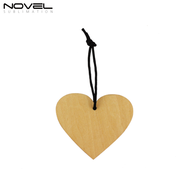 Custom Sublimation Blank Natural Wood Ornament-Heart Shape