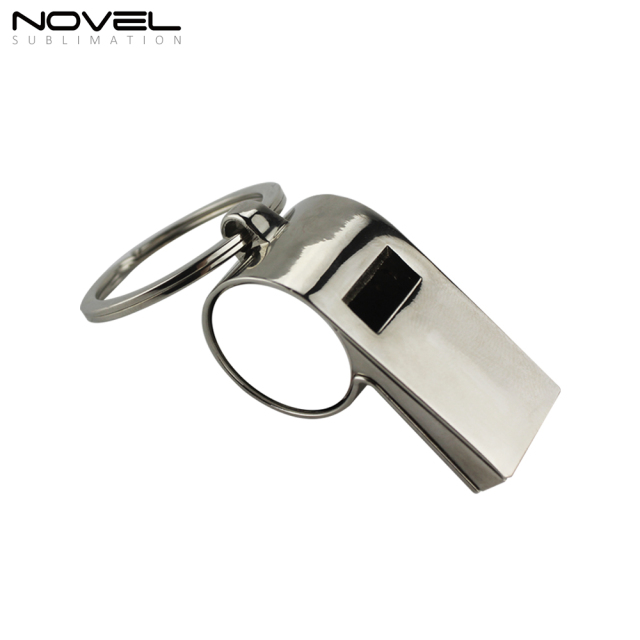 New!!! Custom Blank Sublimation Metal Whistle Keychain