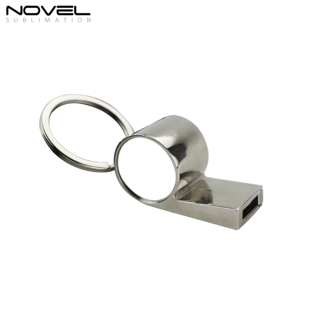 New!!! Custom Blank Sublimation Metal Whistle Keychain