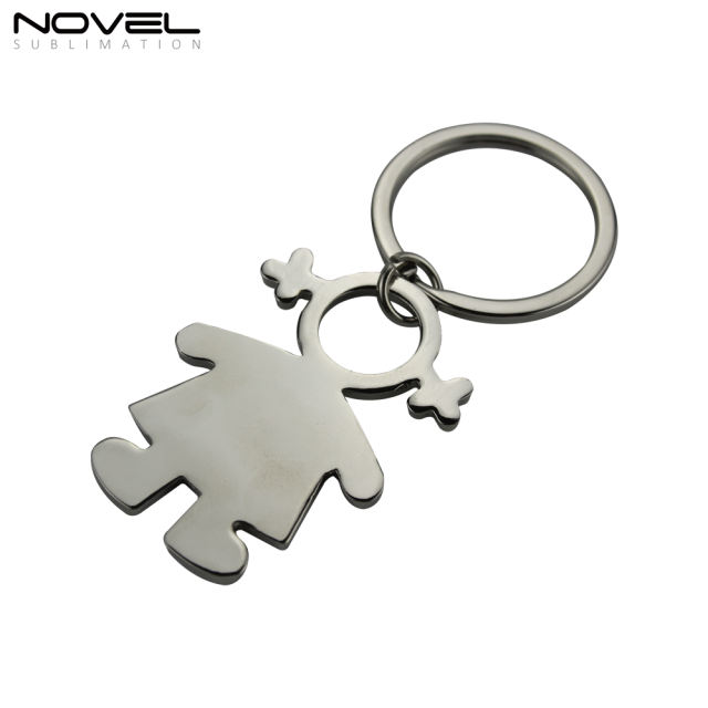 Personalized Sublimation Blank Metal Keyring Girl Keychain