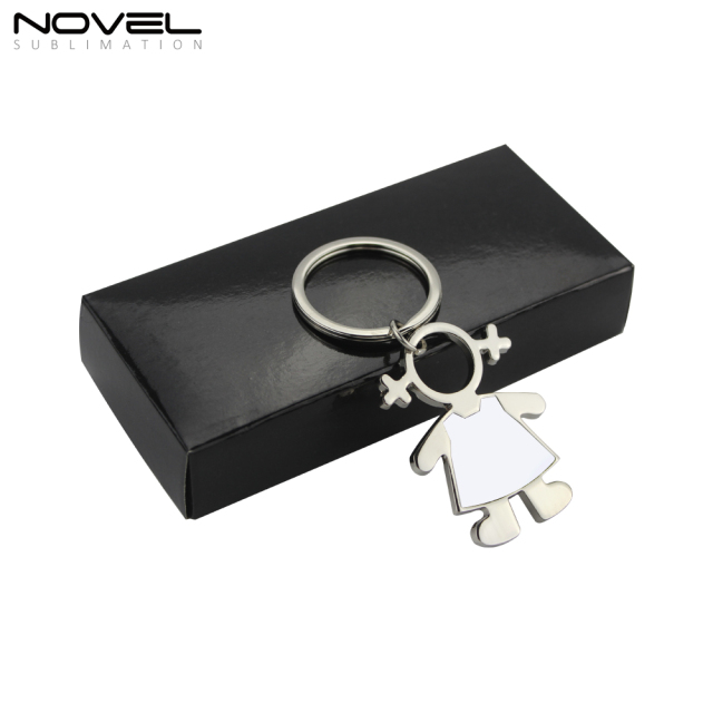 Personalized Sublimation Blank Metal Keyring Girl Keychain