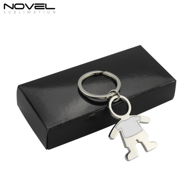 Custom Keyring Sublimation Blank Printing Metal Keychain-Boy Shape