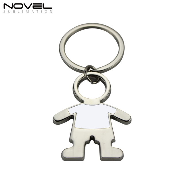 Custom Keyring Sublimation Blank Printing Metal Keychain-Boy Shape