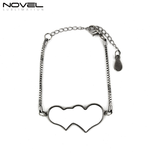 Fashionable Sublimation bracelet, heart with heart shape