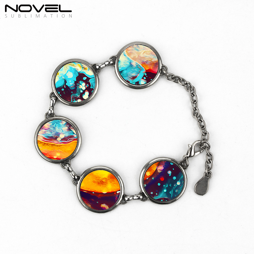 Fashionable Sublimation Blank Bracelet--5pcs Round Shaped