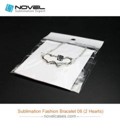 Fashionable Sublimation bracelet, heart with heart shape