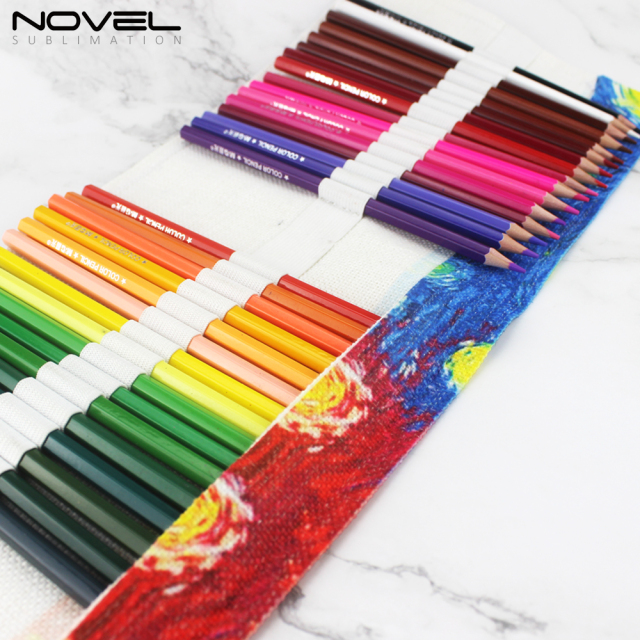 Custom Sublimation Blank Roll Up Pencil Bag Pen Holder Pouch Storage