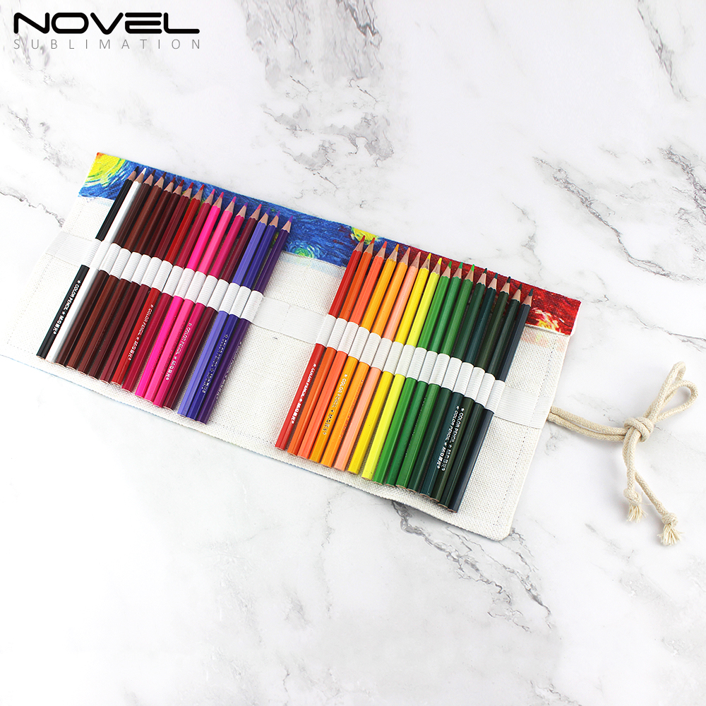 Custom Sublimation Blank Roll Up Pencil Bag Pen Holder Pouch Storage