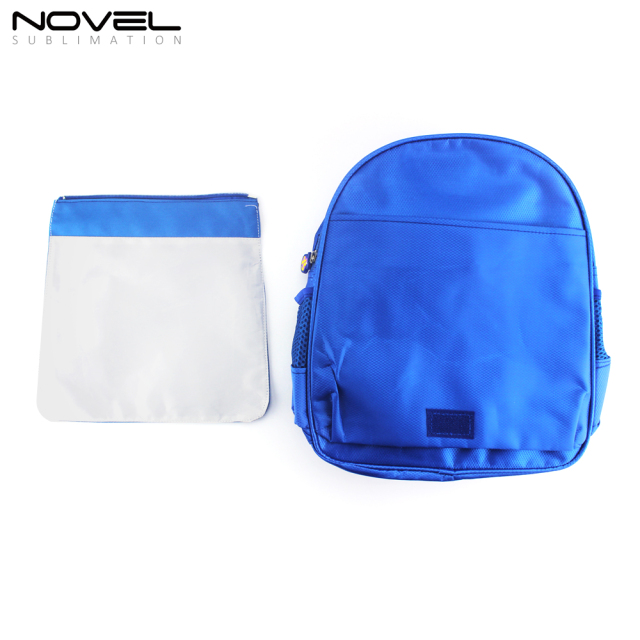 Polyester Sublimation School Bag Kid Backpack-Blue