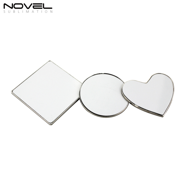 DIY Metal Fridge Magnet Sublimation Refrigerator Sticker Round Square Heart Shapes