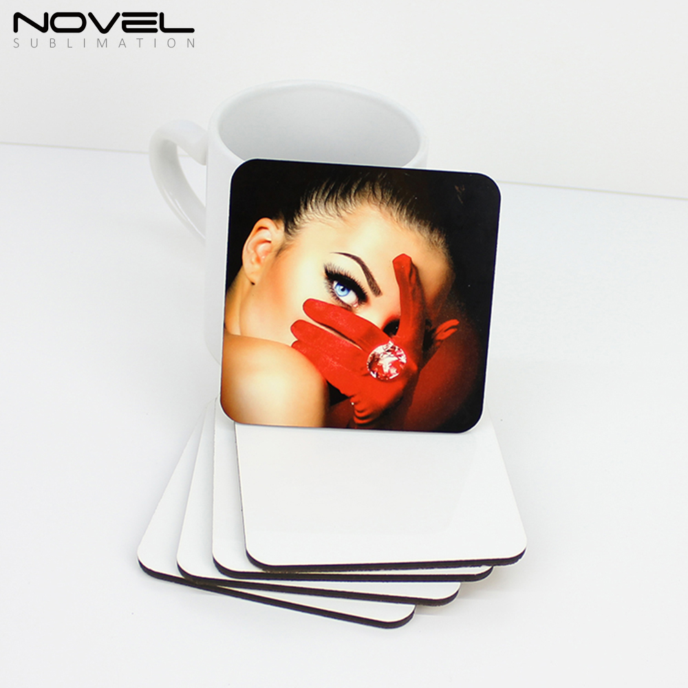 4mm MDF Coaster Sublimation Coaster With Cork Back- Square