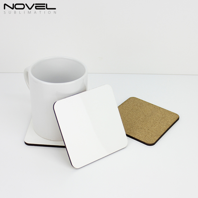 4mm MDF Coaster Sublimation Coaster With Cork Back- Square