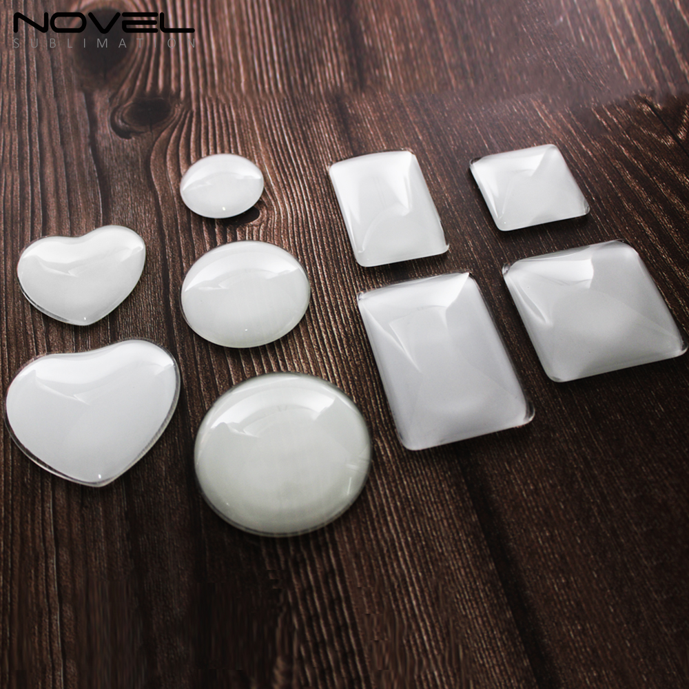 Sublimation Blank Glass Crystal Fridge Magnets-Round/Square/Rectangle/Heart Custom Heat Transfer Crystal Glass  Magnet