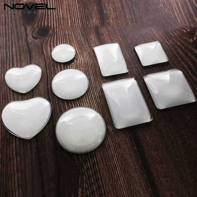 New Arrival Sublimation Blank Glass Crystal Fridge Magnets-Round