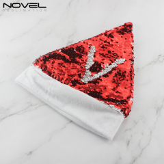 Popular Magic Sequins Santa Hat Sublimation Cap For Xmas