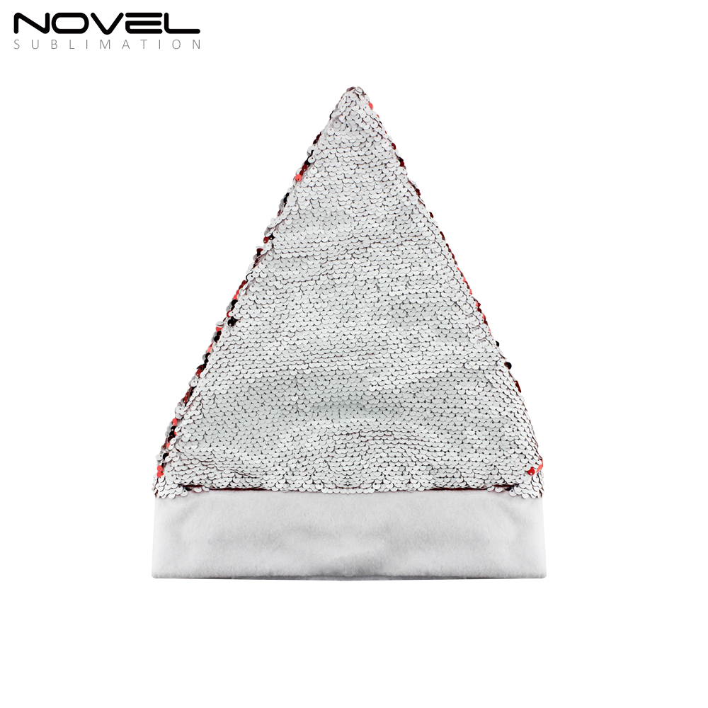 Popular Magic Sequins Santa Hat Sublimation Cap For Xmas Christmas