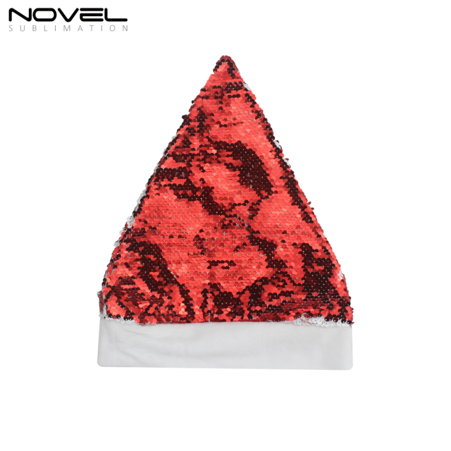 Popular Magic Sequins Santa Hat Sublimation Cap For Xmas