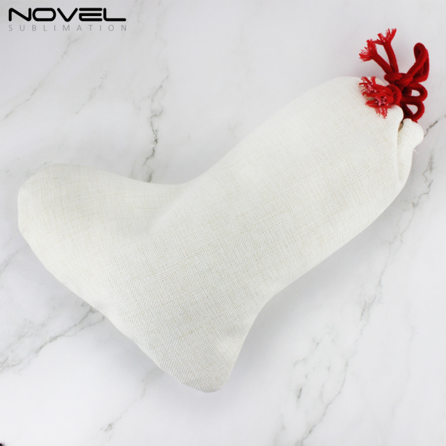 Linen Christmas Stocking Sublimation Xmas Socks