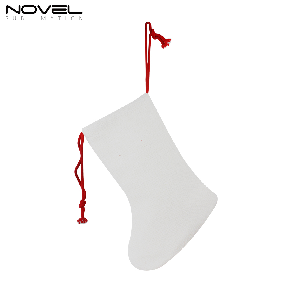 Linen Christmas Stocking Sublimation Xmas Socks