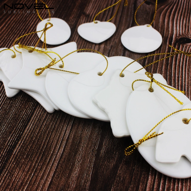 Christmas Tree Pendant Ceramic Ornament Big Circle