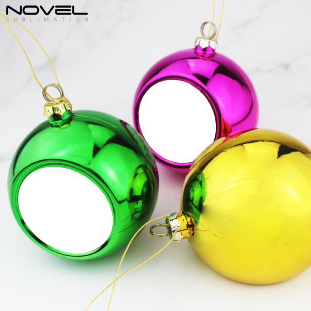 8cm Plastic Christmas Ball Sublimation Blank Xmas Ball