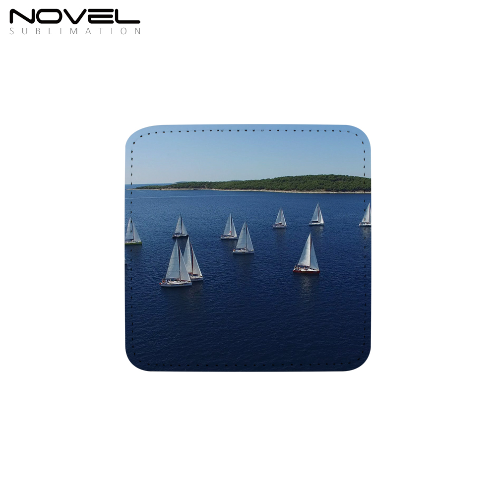 DIY Pattern High Quality Sublimation Blank PU Leather Coaster Square PU Leather Coaster Sublimation Mug Pad Square PU Leather Mug Coaster Sublimation Blank Pad