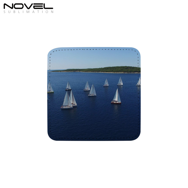 Square PU Leather Mug Coaster Sublimation Blank Pad