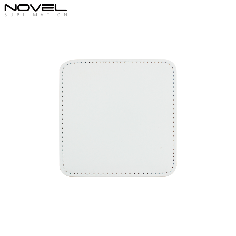 DIY Pattern High Quality Sublimation Blank PU Leather Coaster Square PU Leather Coaster Sublimation Mug Pad Square PU Leather Mug Coaster Sublimation Blank Pad