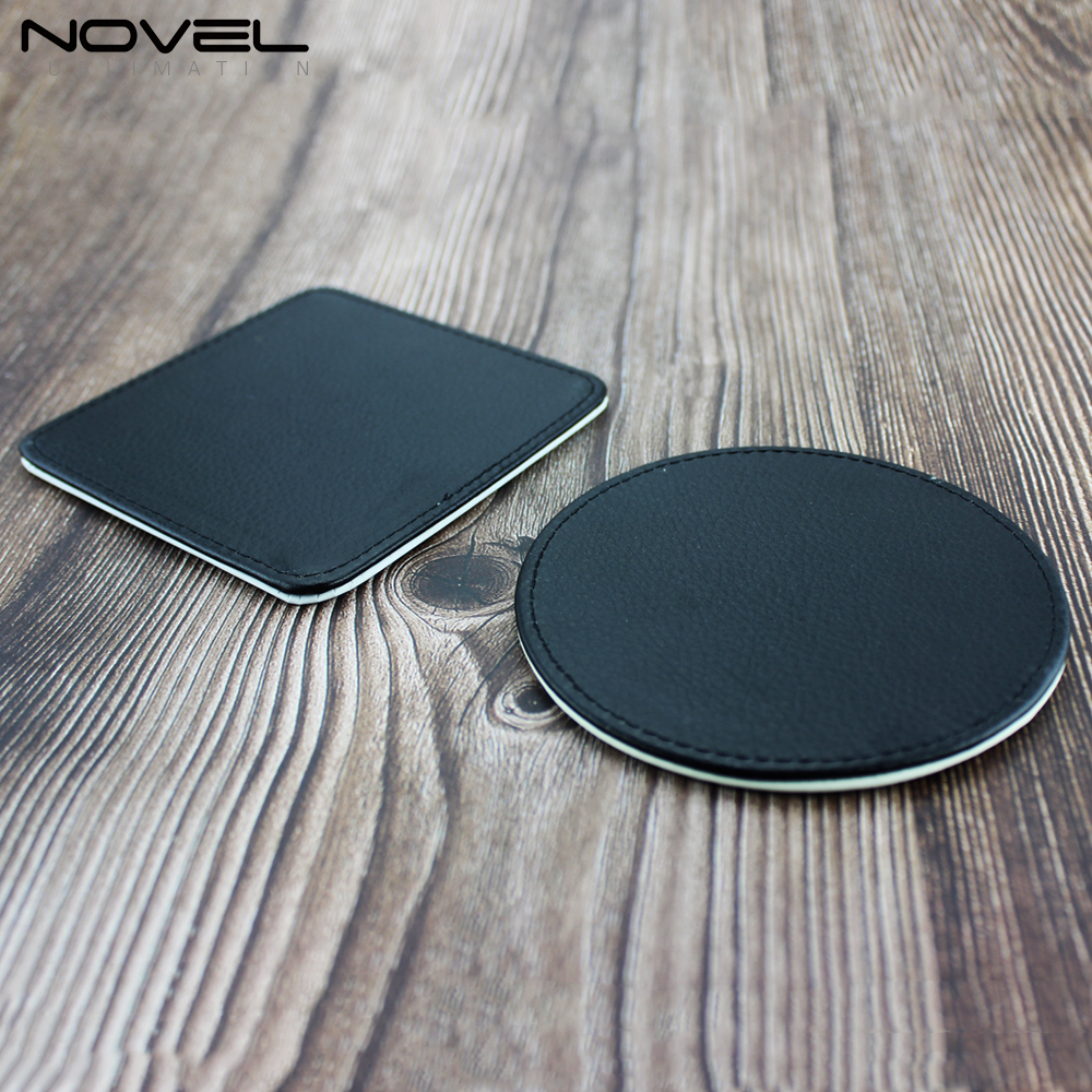 DIY Pattern High Quality Sublimation Blank PU Leather Coaster Square PU Leather Coaster Sublimation Mug Pad Square PU Leather Mug Coaster Sublimation Blank Pad