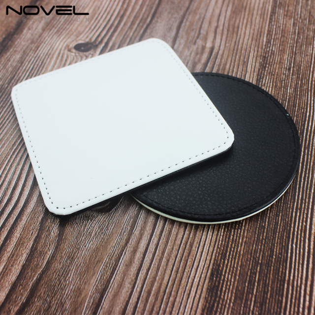 Round PU Leather Coaster Sublimation Mug Pad