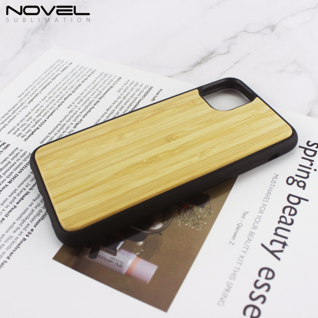 New Arrival Sublimation 2D Case Wooden Bamboo Back Phone Case For iPhone 11