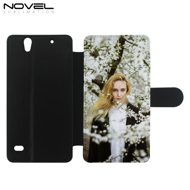 PU Leather Flip Phone Case Cover For Sony C4