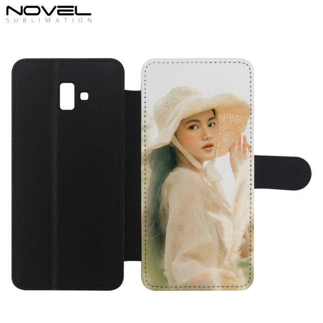 Custom PU Flip Phone Shell For Galaxy J6 Plus Sublimation Phone Bag