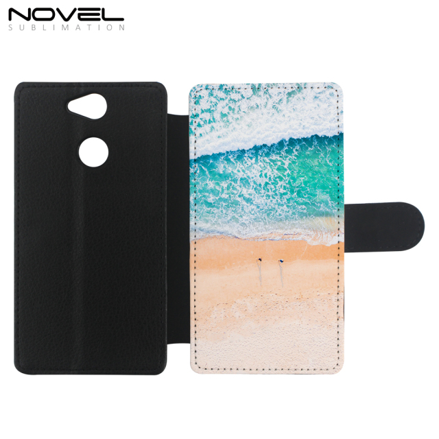 Custom PU Leather Flip Blank Phone Housing For Sony XA2