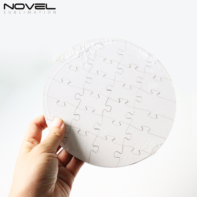 NSPZ-008 Personalized Round MDF Puzzle 24p