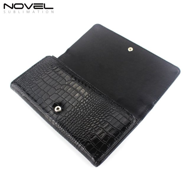 Premium Ladies Tri-Fold Wallet With Crocodile Grain