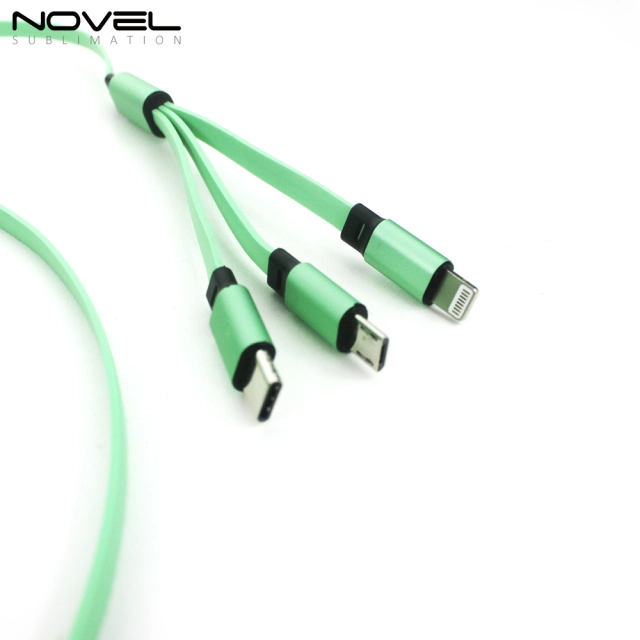 3 IN 1 USB Charging Cable with Lightning, Micro B and Type-C