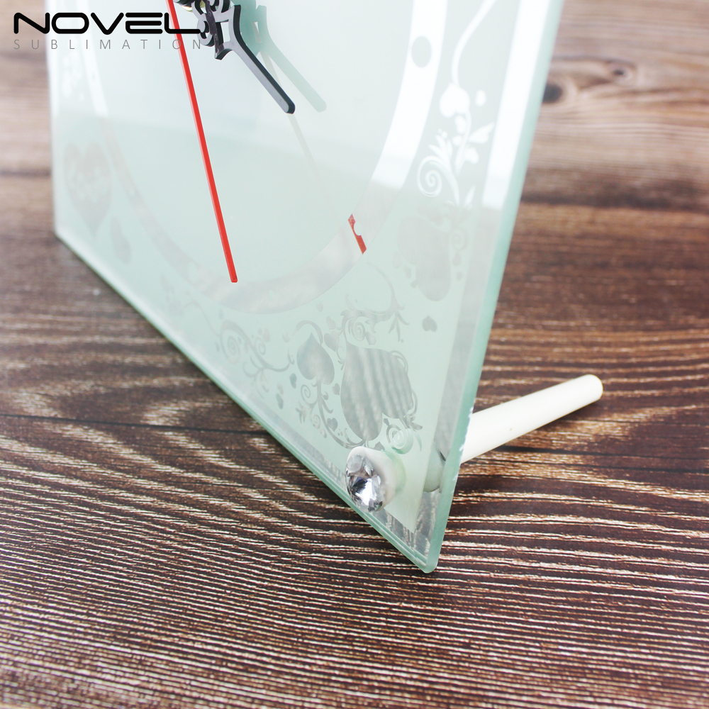 Square Clock Photo Frame Sublimation Printing Glass Panel