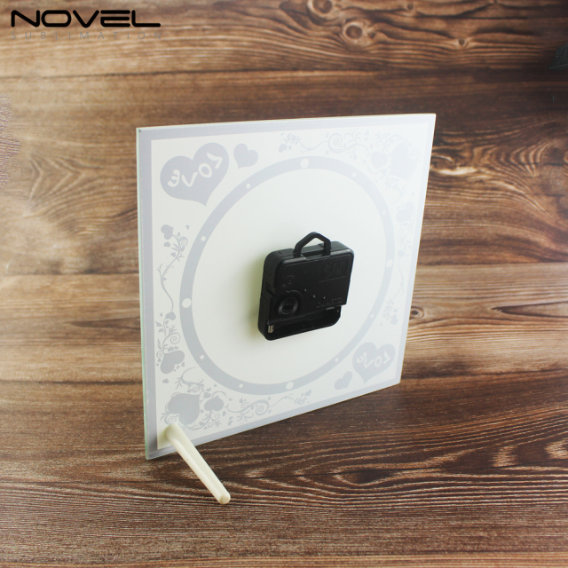 Square Clock Photo Frame Sublimation Printing Glass Panel