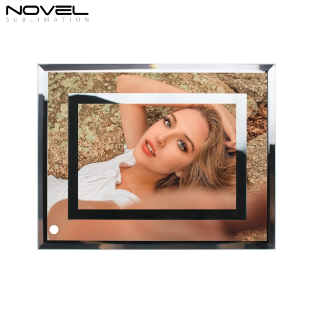 8” Glass Photo Sublimation Frame with Double Mirror Edge