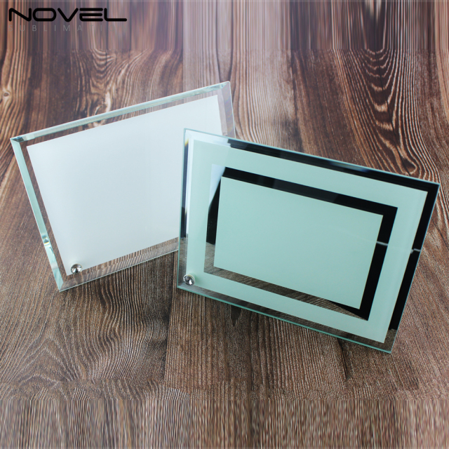 8” Glass Photo Sublimation Frame with Double Mirror Edge