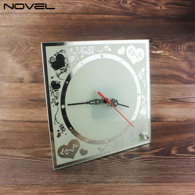 Square Clock Photo Frame Sublimation Printing Glass Panel