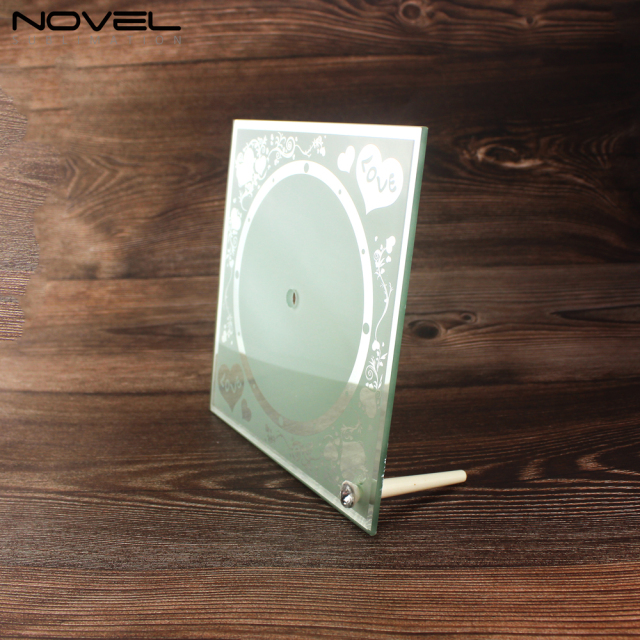 Square Clock Photo Frame Sublimation Printing Glass Panel