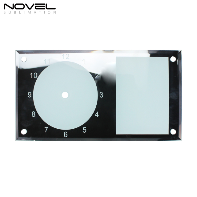 12” Strip Mirror Edge Clock Photo Desktop Frame