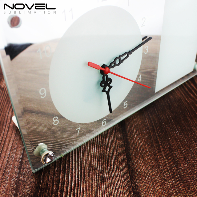 12” Strip Mirror Edge Clock Photo Desktop Frame