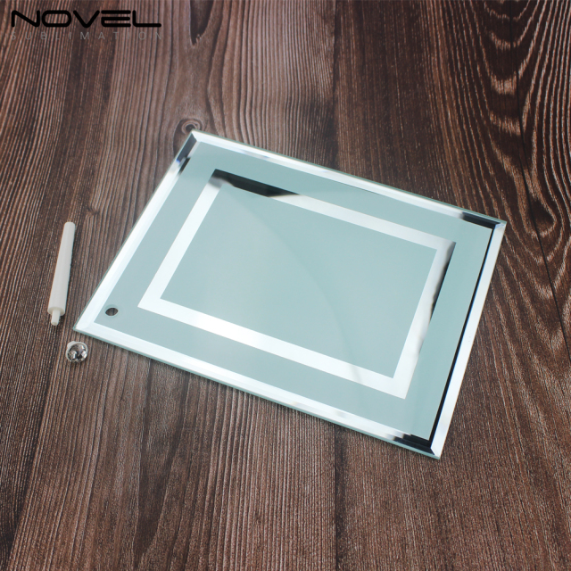 8” Glass Photo Sublimation Frame with Double Mirror Edge