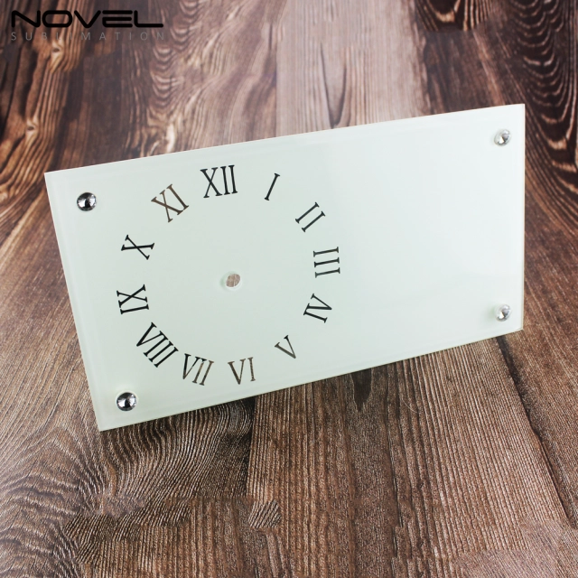 12” Rectangle Smooth Glass Clock Photo Panel