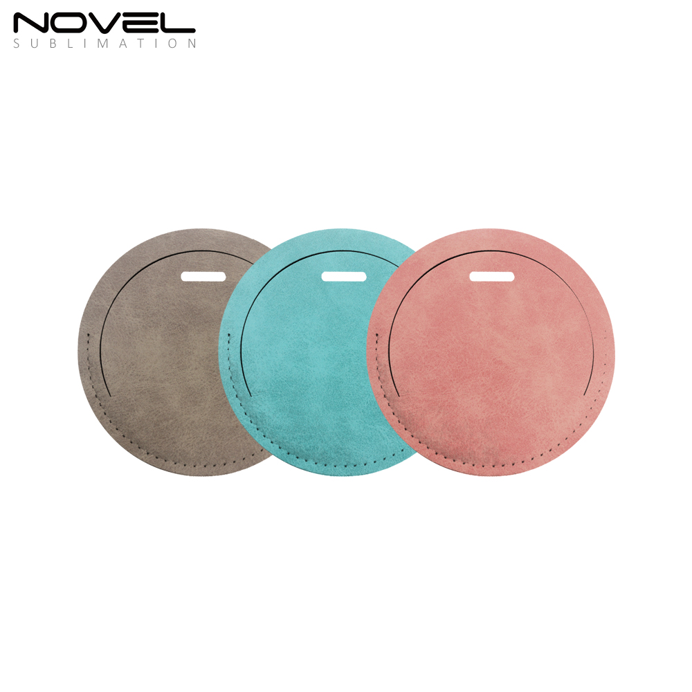 Colorful Sublimation PU Luggage Tag Circle Shape #4