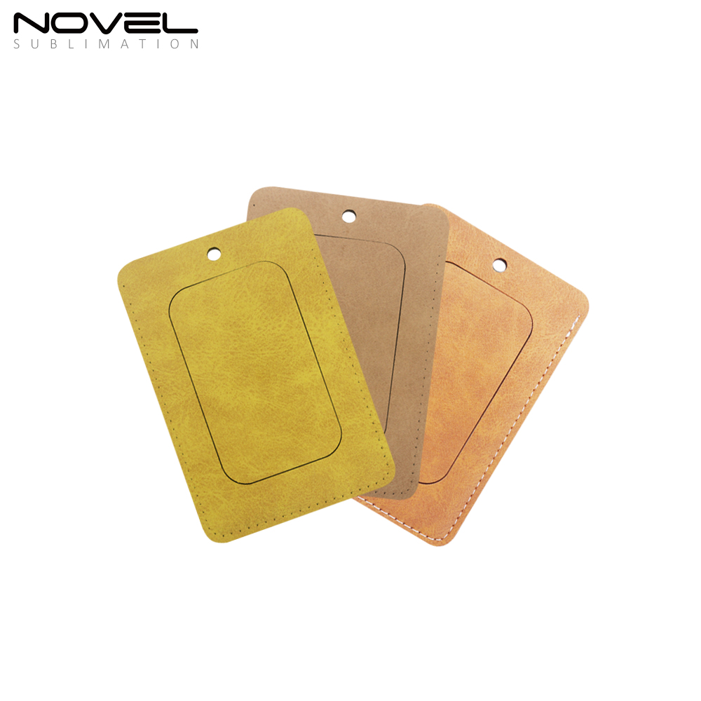 Sublimation PU Leather ID Badge Case with Hang rope #1