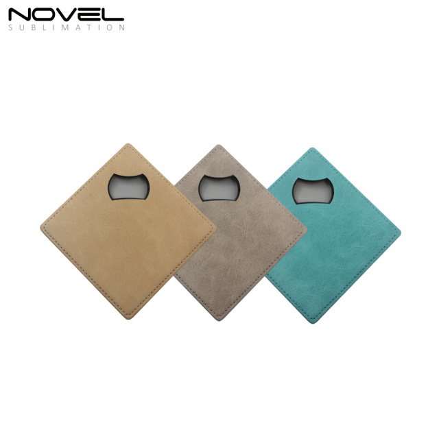 Double Sided Printable Colorful Square Coaster Bottle Opener #3